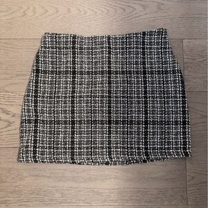 Black and White Plaid Skirt